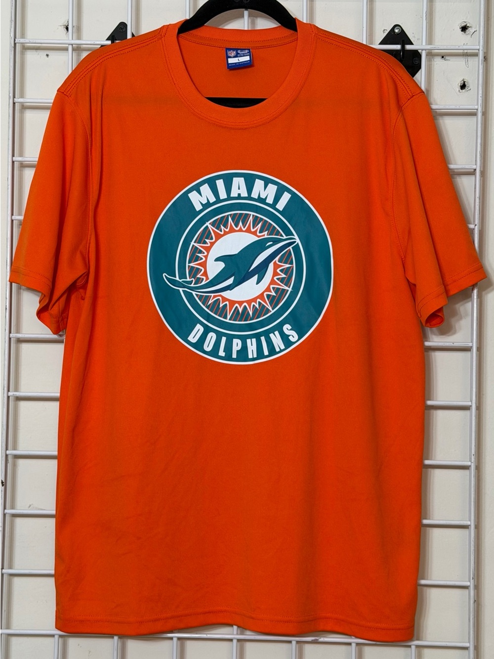 Ultra Game NFL Miami Dolphins Bright Orange Crewneck Tee Size Large New